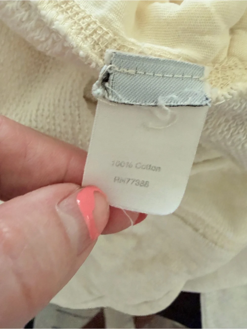 J.Crew XS Ivory Cotton  Lightweight Hoodie ,Pockets Beach, XS